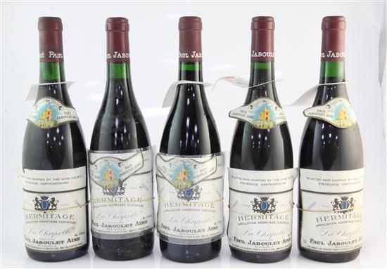 Five bottles of Hemitage La Chapelle 1989, Jaboulet,